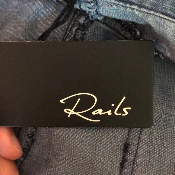 Rails Mia Denim Camo Chambray Overalls - Picture 4 of 6